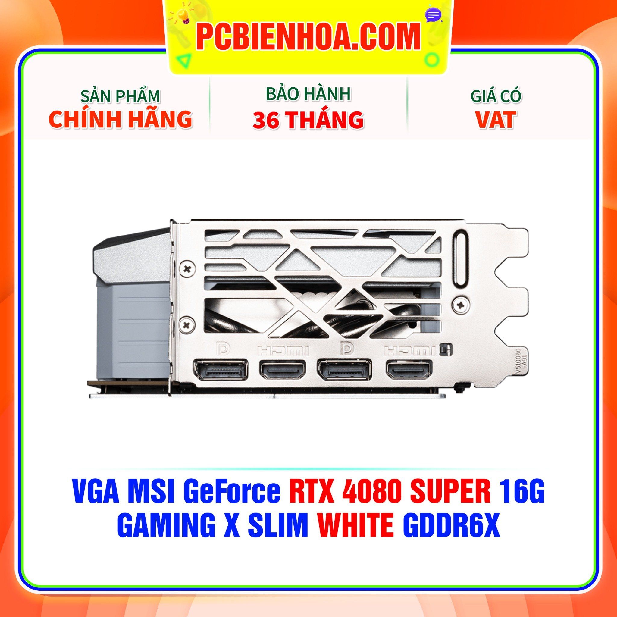  VGA MSI GeForce RTX 4080 SUPER 16G GAMING X SLIM WHITE GDDR6X 