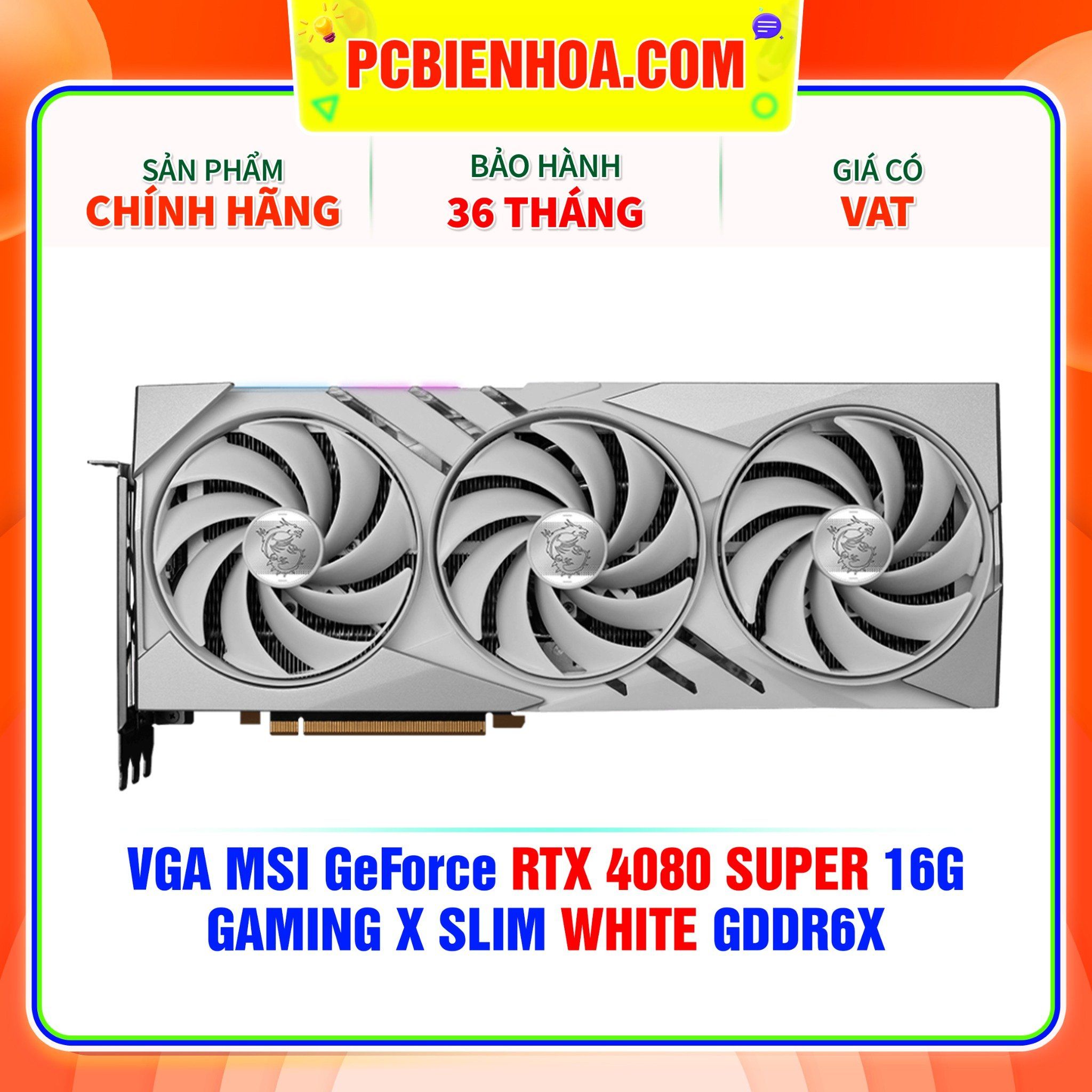  VGA MSI GeForce RTX 4080 SUPER 16G GAMING X SLIM WHITE GDDR6X 