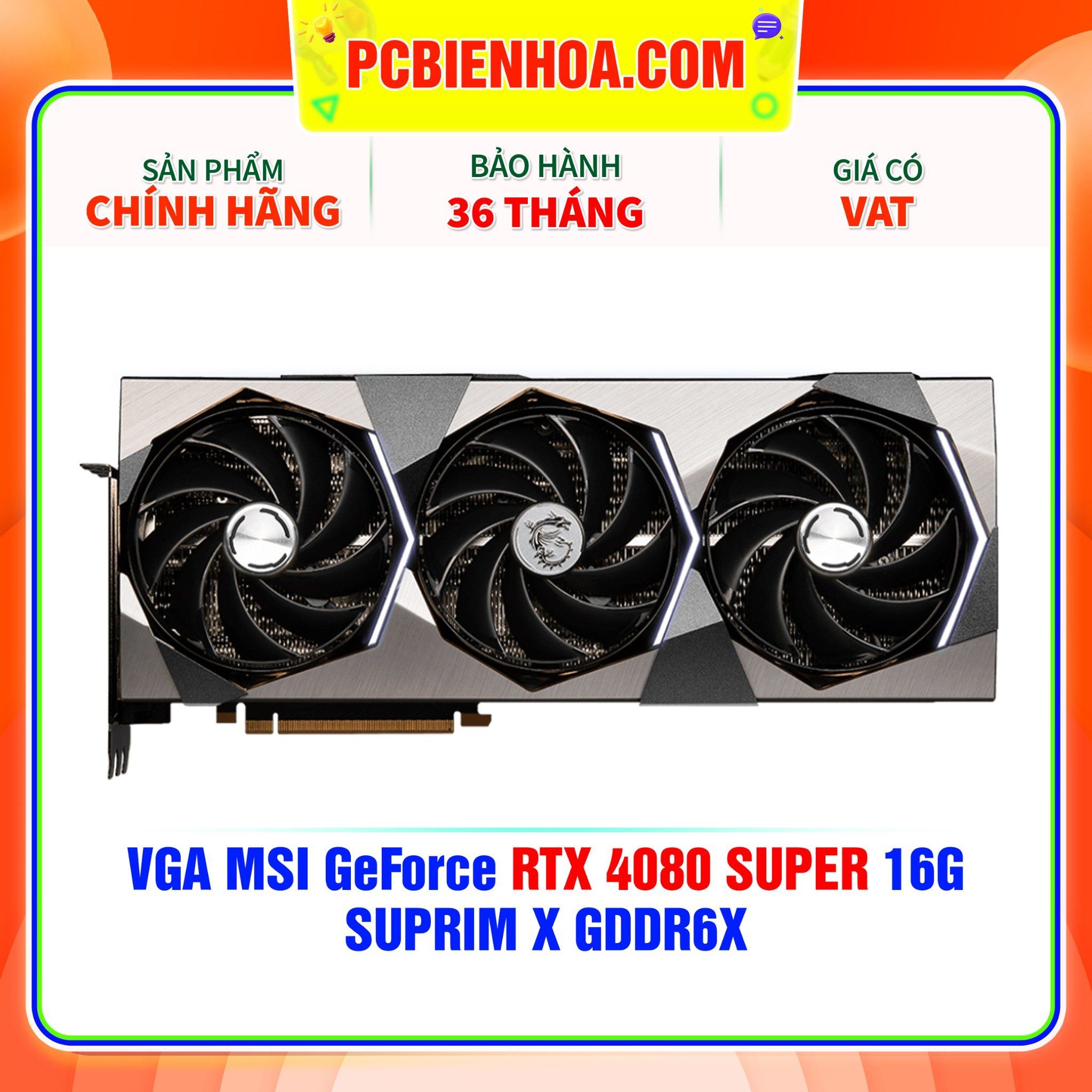  VGA MSI GeForce RTX 4080 SUPER 16G SUPRIM X GDDR6X 