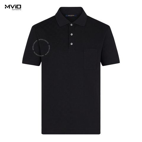  Polo Louis Vuitton Đen Vân Damier Nổi VCCM09 