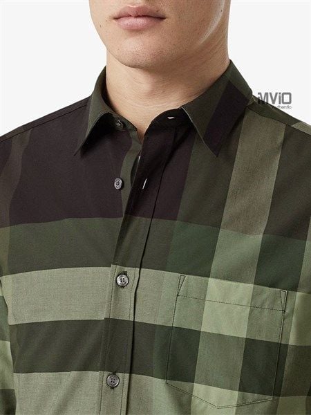  Sơ Mi Burberry Dài Tay Xanh Lá 8011386 
