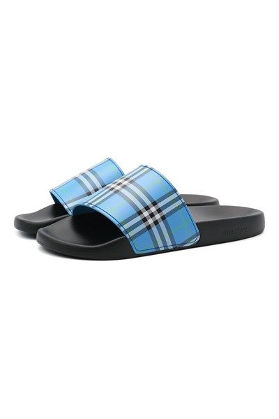  Dép Burberry Xanh Check Slides 8039898 