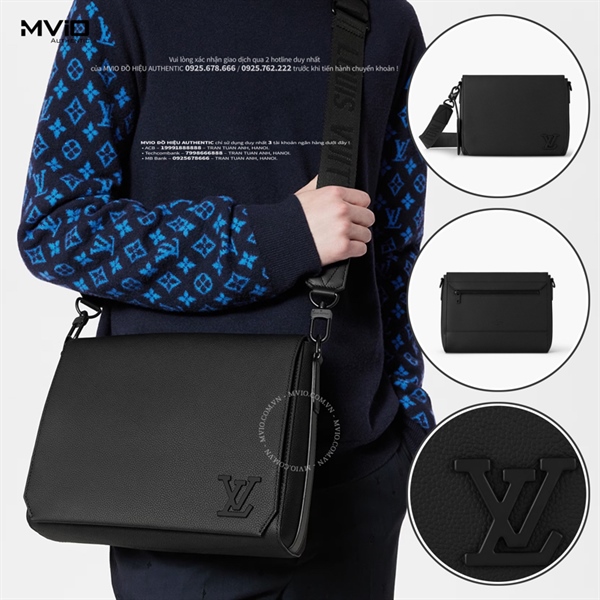 Túi Louis Vuitton Đen Messenger Logo LV M57080