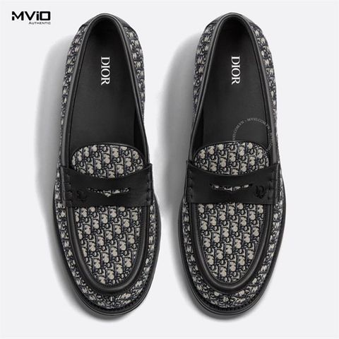  Loafer Dior Đen Jacquard Oblique 3LO129ZUJ96141 