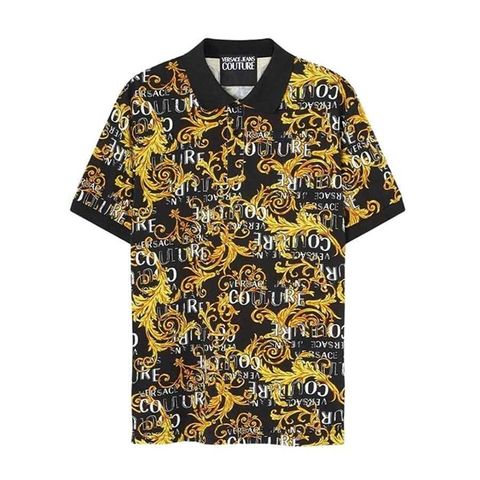  Polo Versace Đen Full Hoạ Tiết 74GAG6S0 