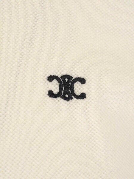  Polo Celine Trắng Thêu Logo Ngực 2X136043F010B 