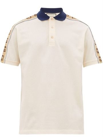  Polo Gucci Trắng Interlocking G Stripe 