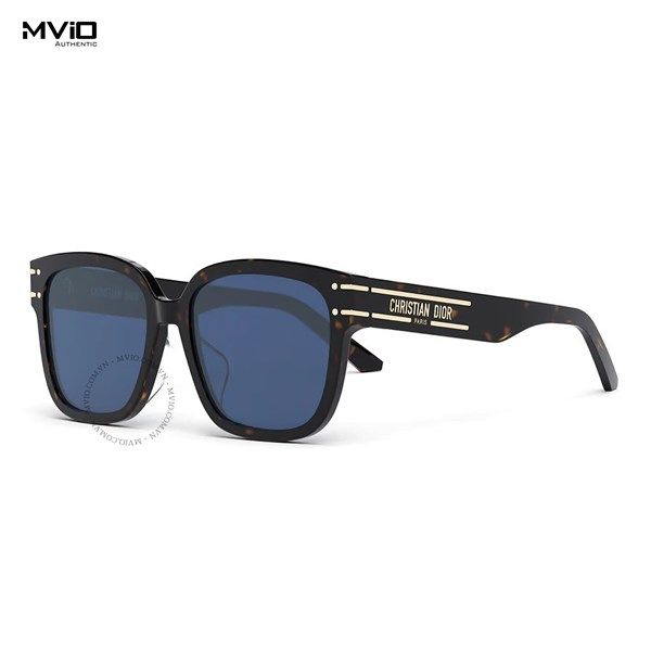  Kính Dior Gọng Đen Vân Chữ Dior Vàng Mắt Xanh To S7F 20B0 