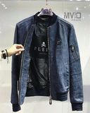  Áo Khoác Philipp Plein Xanh Navy Vân Cá Sấu Tag Lưng F18C Mlbc0577 Ple010N 