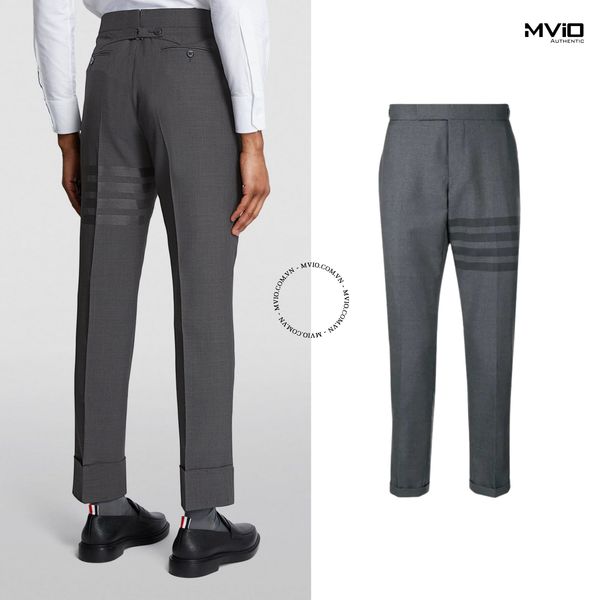  Quần Vải Thom Browne Xám Viền Ống MTC001A0614 