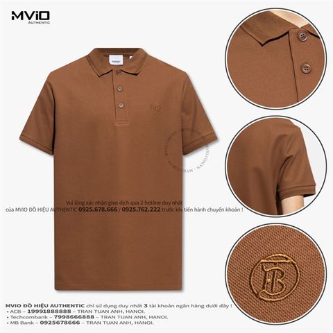  Polo Burberry Nâu TB Viền Thêu Cổ 8064202 