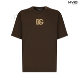  Phông Dolce Gabbana Nâu Logo DG Vàng G8PN9TG7JJ8 M1512 