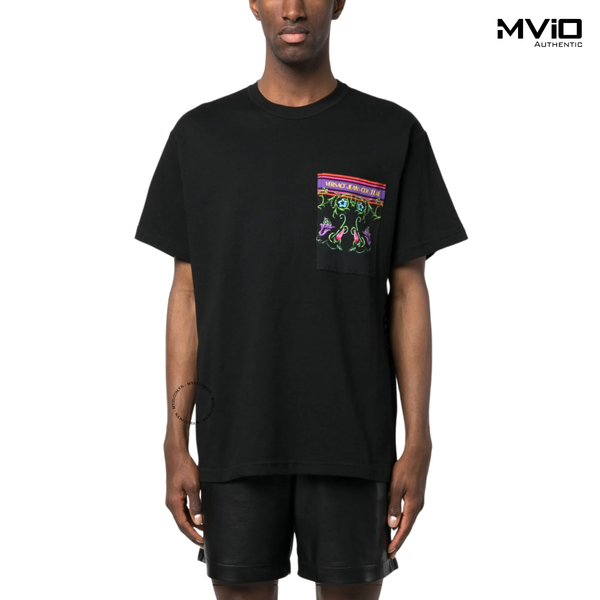  Phông Versace Couture Đen Chữ Túi Xanh Tím 74GAGHRG 