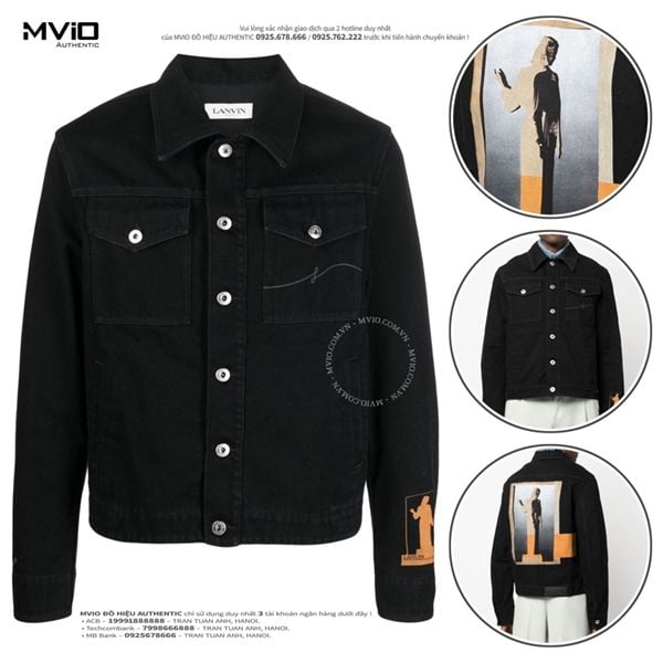  Khoác Lanvin Denim Đen Hoạ Tiết Sau RMJA0103D055P23 