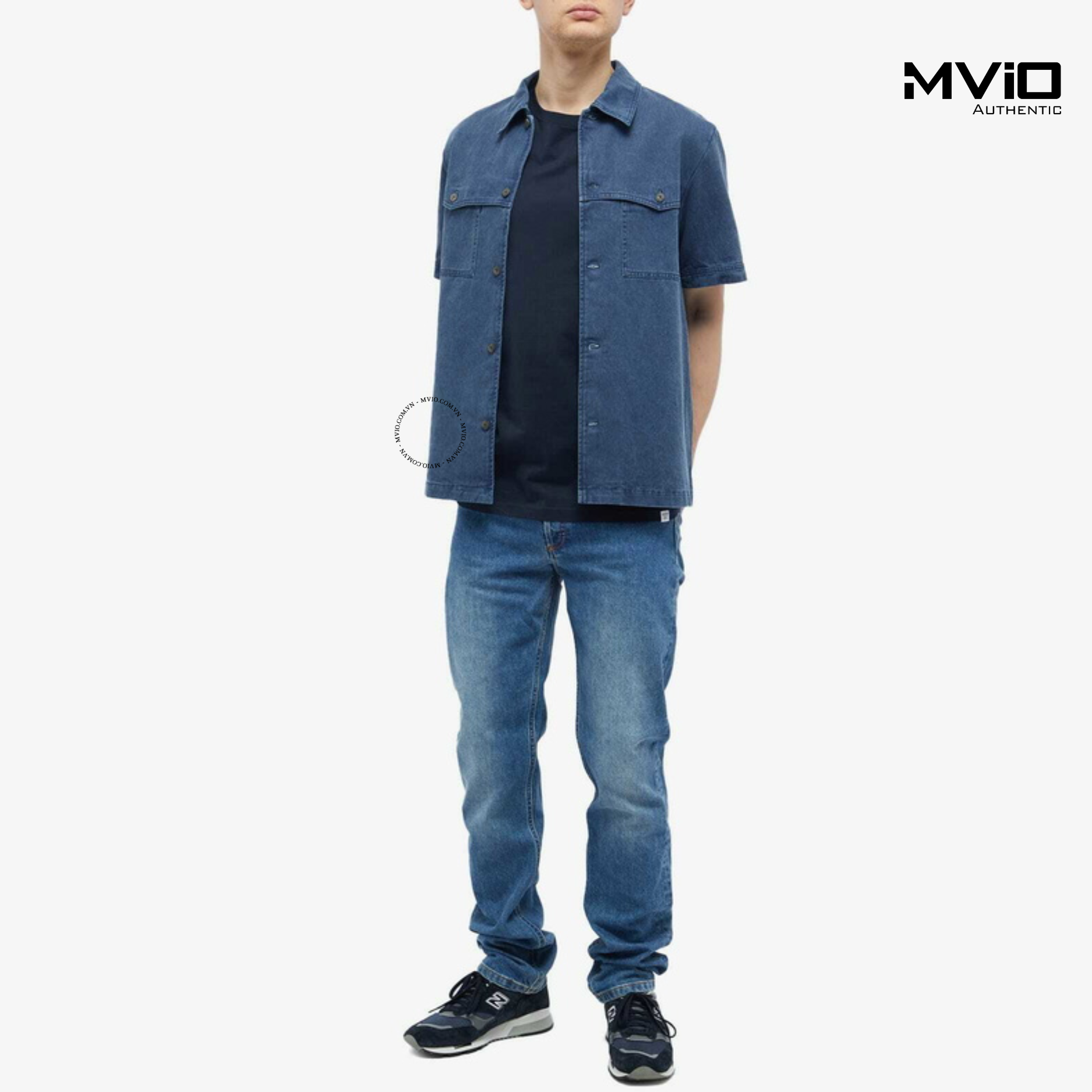  Sơ Mi A.P.C Uomo camicie Xanh Cộc Tay COGEBH12572 