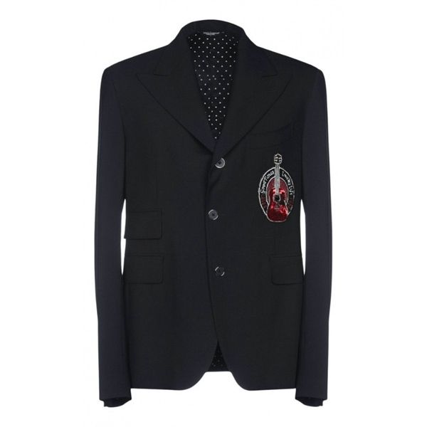  Blazer Dolce Đen Thêu Logo Guitar Đỏ 