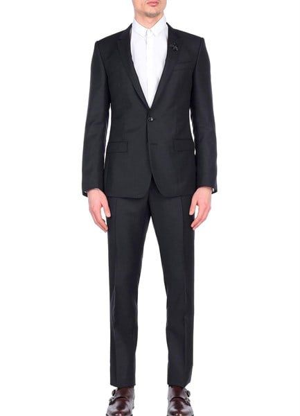  Suit Dolce Gabbana Đen Viền Vai Trắng Ong Thêu Cổ G13Dmz Fj3C4 