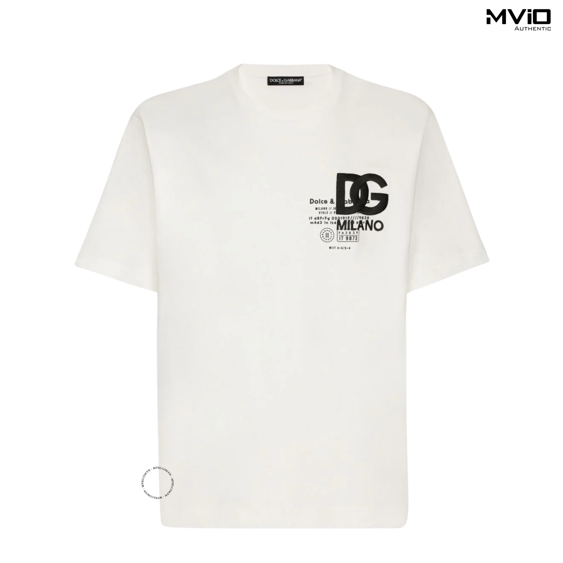  Phông Dolce Gabbana Trắng Logo DG Đen Chữ Nhỏ G8PN9ZG7K0I 
