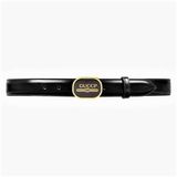  Belt Gucci Đen Da Trơn Mặt Tròn Viền Vàng 547754 