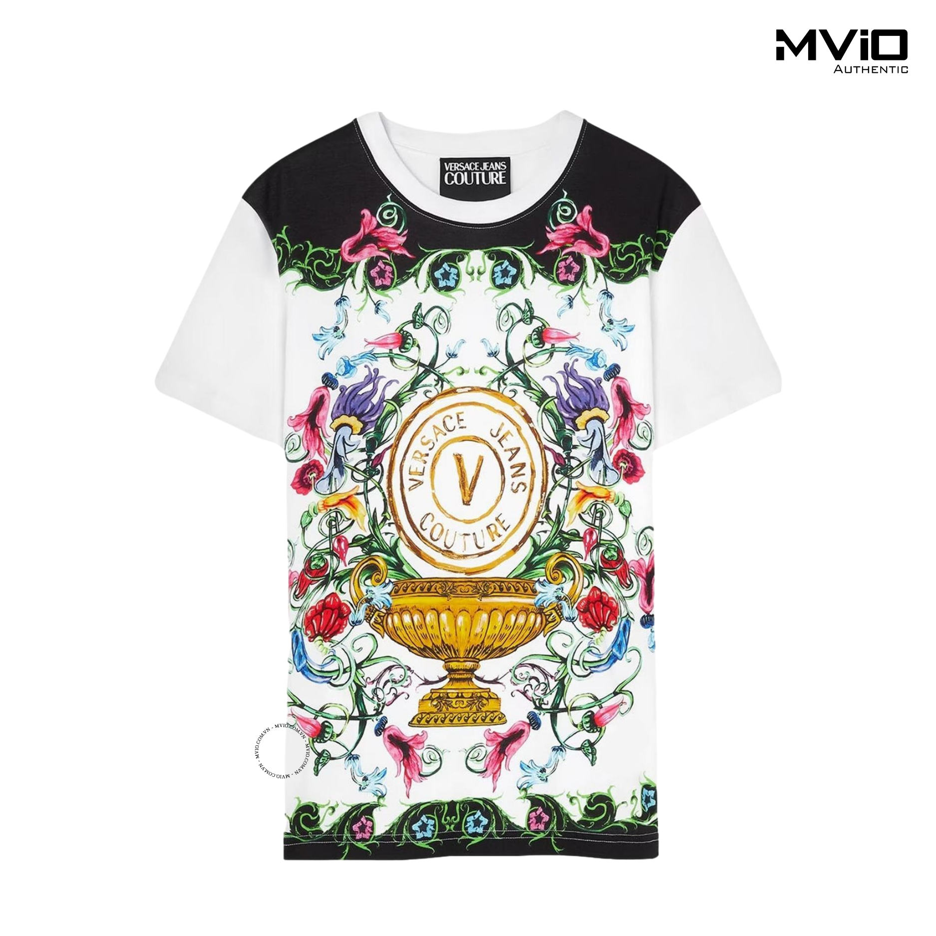  Phông Versace Couture Trắng Hoạ Tiết Màu 74GAGHSG 