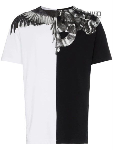  Phông Marcelo Burlon Đen Trắng Cánh Rắn Cmaa018R 1020 