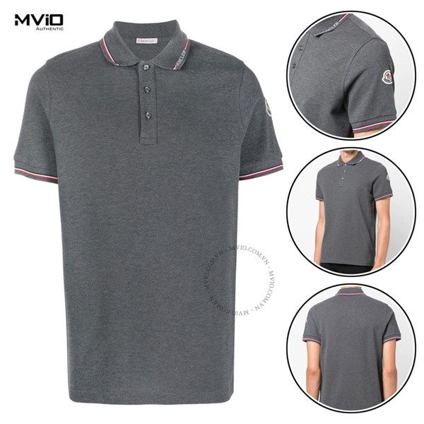  Polo Moncler Xám Viền Cổ Logo Tay H2091 8A00012 
