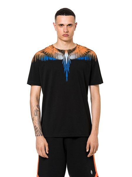  Phông Marcelo Burlon Đen Cánh Cam Xanh 