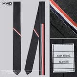  Caravat Thom Browne Grey Kẻ MNL021AF0147 