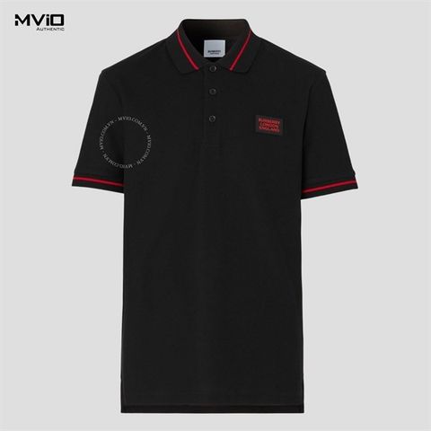  Polo Burberry Đen Tag Ngực Viền Đỏ 8067577 1003 