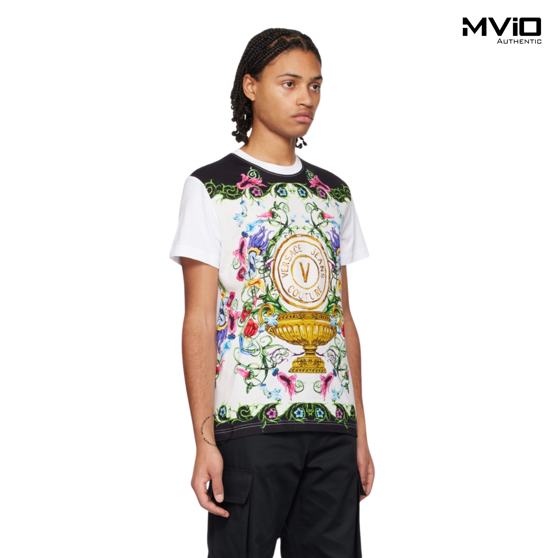  Phông Versace Couture Trắng Hoạ Tiết Màu 74GAGHSG 