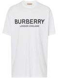  Phông Burberry Trắng Cổ Tròn Chữ Đen 8026017 