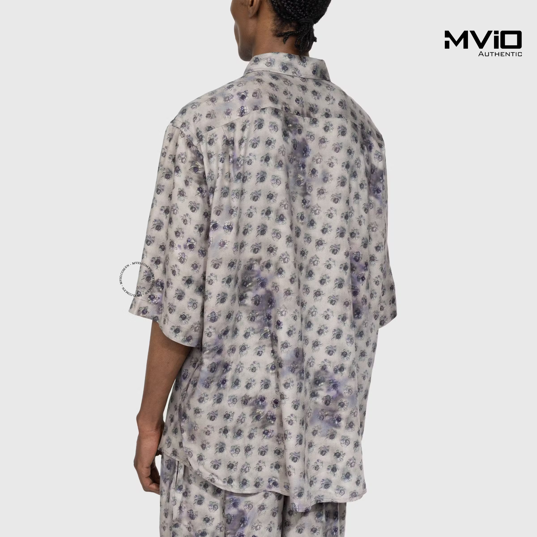  Sơ Mi ACNE STUDIOS Nâu Cộc Tay Hoạ Tiết FMMNSHIR000 