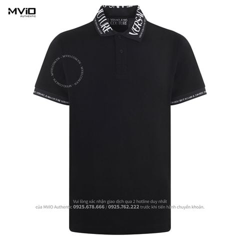  Polo Versace Đen Cổ Chữ Trắng 74GAGT02 