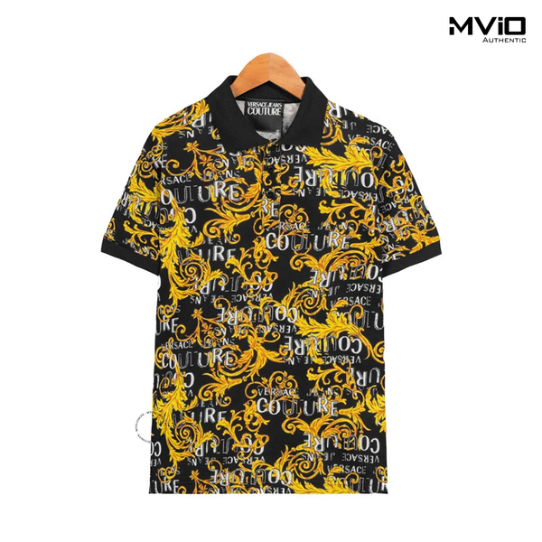  Polo Versace Đen Full Hoạ Tiết 74GAG6S0 