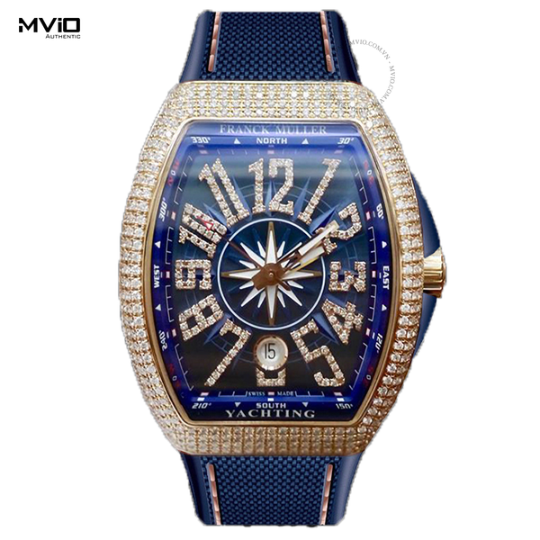  Đồng Hồ Franck Muller Vanguard Yachting Rose Gold Full Diamonds 