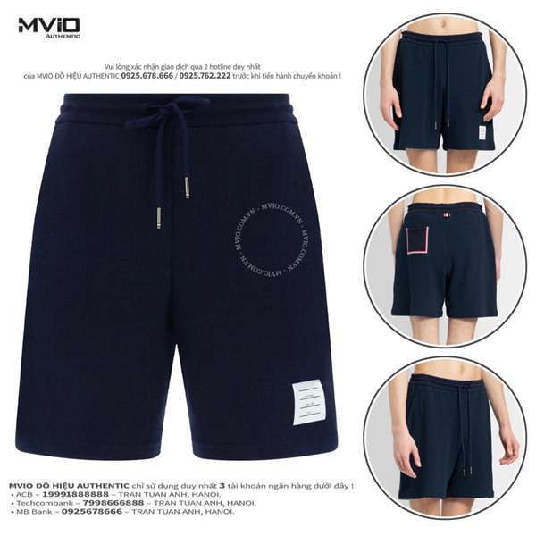 Short Thom Browne Navy Túi Sau Viền MJQ188AJ0114 415