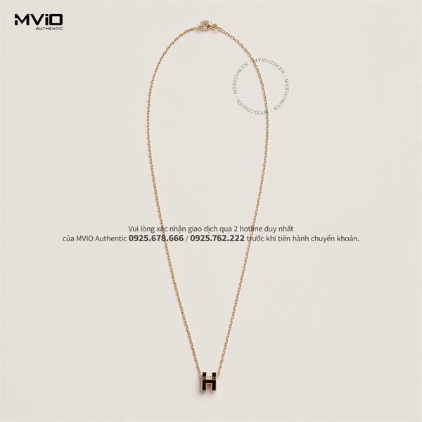  Dây Chuyền Hermes Đen Gold Mini Pop H Pendant 