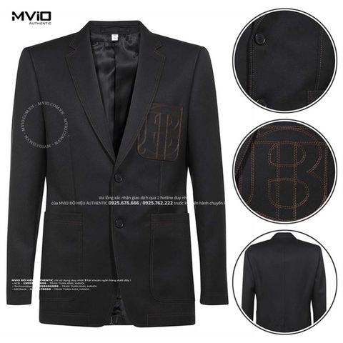  Blazer Burberry Đen Logo TB Thêu Ngực 8055635 