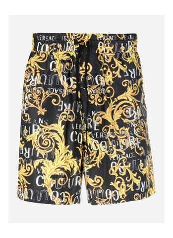  Short Versace Đen Hoạ Tiết Vàng Trắng 74GADD18 