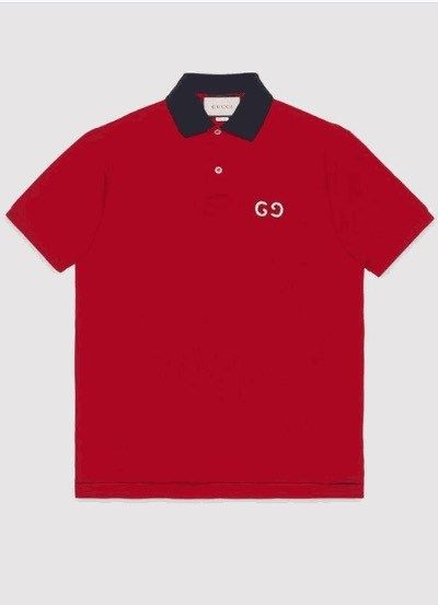  Polo Gucci Đỏ Cổ Đen Thêu Ngực 574086 Xja6C 