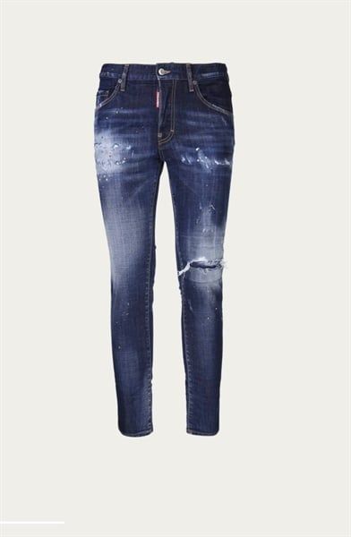  Jean Dsquared2 Skater Xanh Vẩy Sơn Rách Gối S74Lb0835 