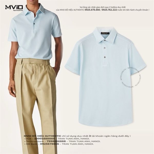  Polo Loro Piana Xanh Nhạt FAN5407 601Y 