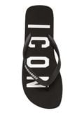  Dép Dsquared Đen Kẹp Ngón Chữ Icon Trắng 2021 