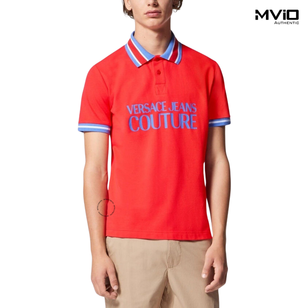  Polo Versace Couture Đỏ Cô Viền Xanh 74GAGT03 