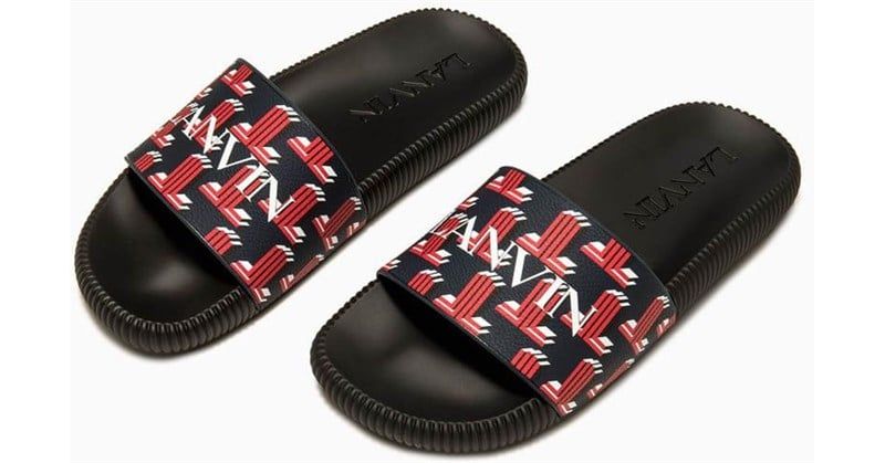  Dép Lanvin Navy Quai Chữ Đỏ 4100010072 3524 