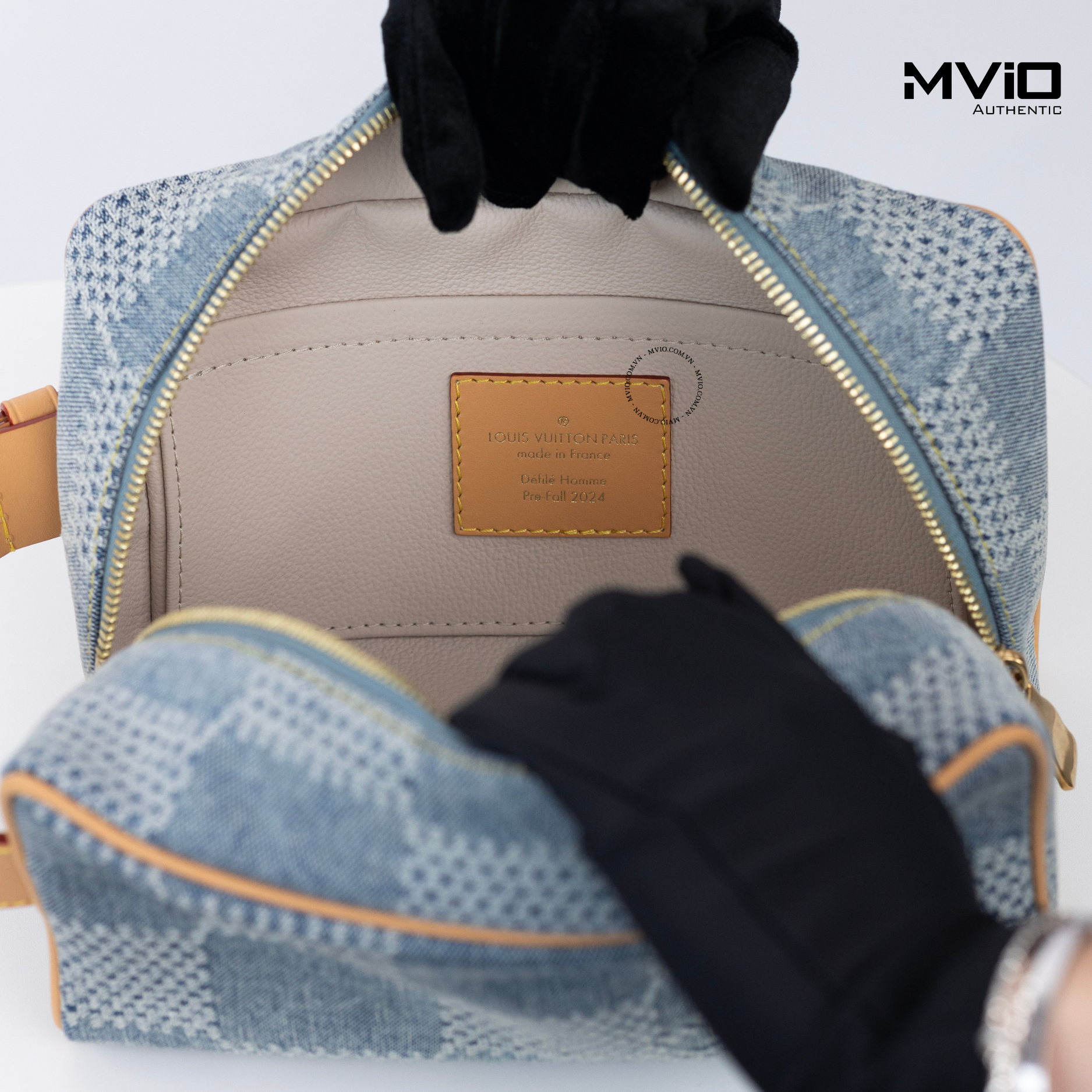  Túi Louis Vuitton Locker Dopp Kit Xanh Denim N40753 