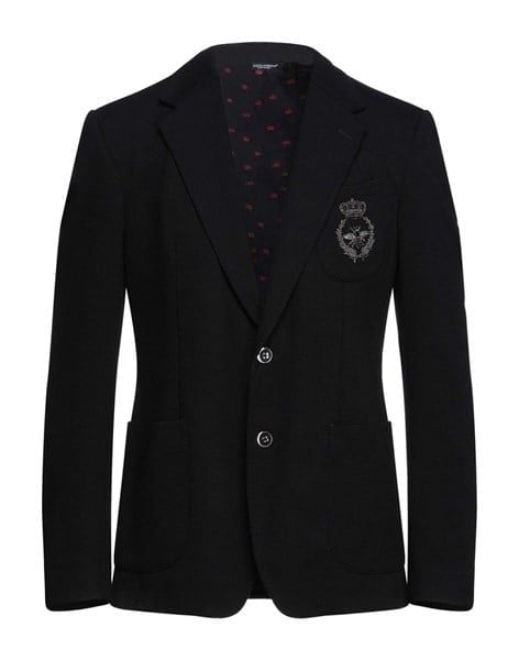  Blazer Dolce Gabbana Đen Dạ Thêu Vương Miện G2Lx2Z Fugis 