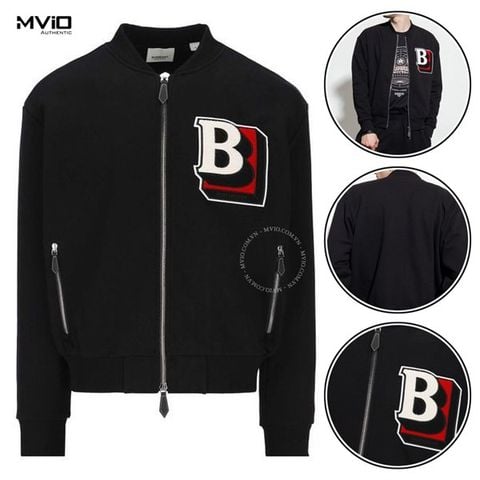  Khoác Burberry Bomber Đen Logo BB Ngực 8048010 