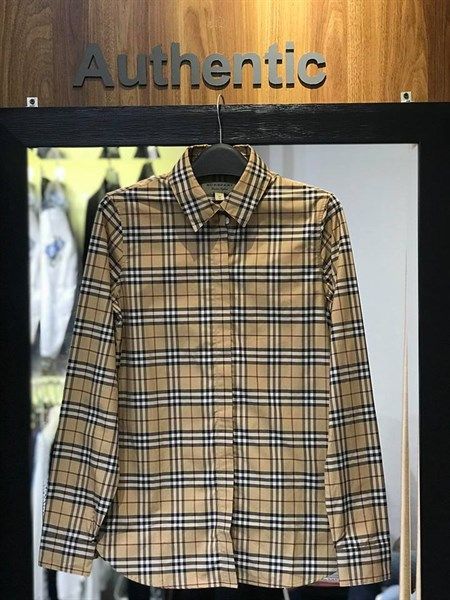  Sơ Mi Burberry Dài Tay Kẻ Vintage Nữ 