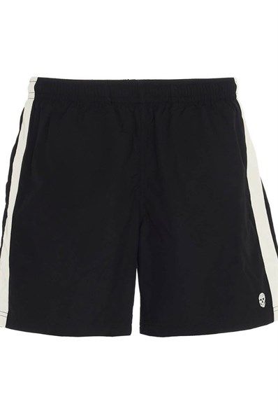  Short Gió Alexander Mcqueen Đen Vạt Trắng Đầu Lâu 